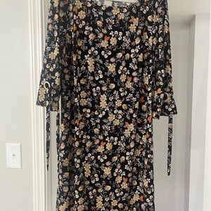 Floral Black Dress